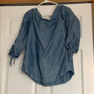 Free people: Off the shoulder denim shirt